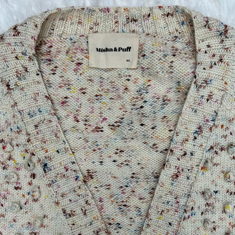 Misha & Puff Merino Wool Confetti Long Popcorn Sweater - Picture 5 of 13